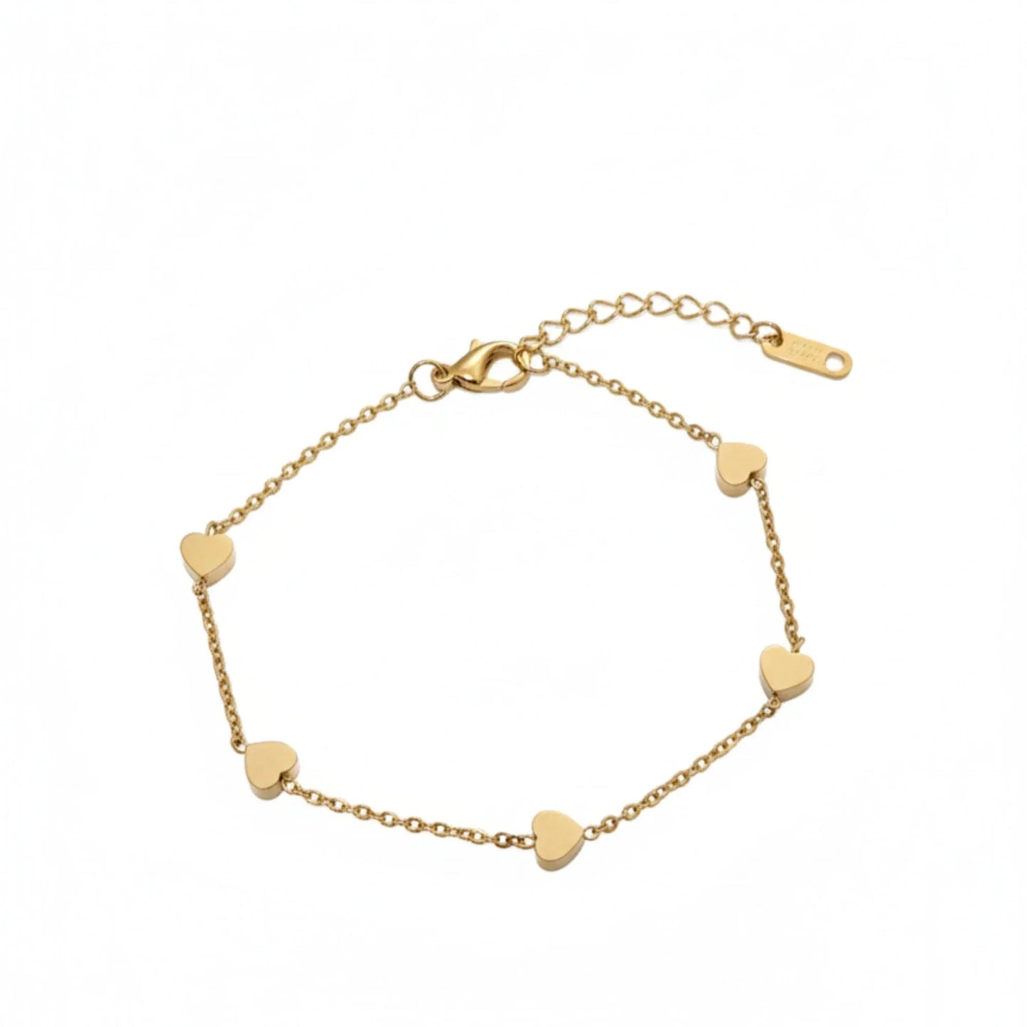 18K Gold Plated Mini Heart Chain Bracelet - RACHIVA