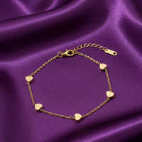 18K Gold Plated Mini Heart Chain Bracelet - RACHIVA