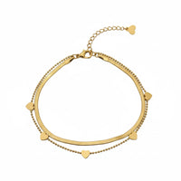 18K Gold Plated Double Layer Heart Bracelet - RACHIVA