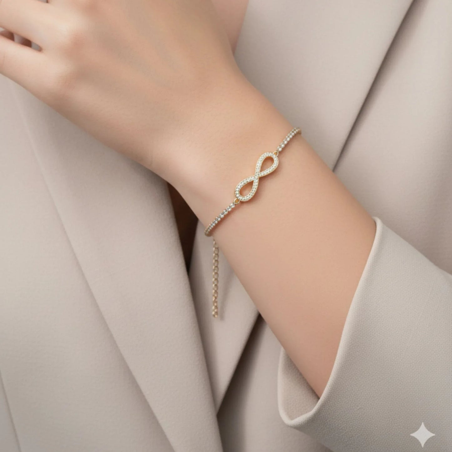 18K Gold Plated Infinity CZ Bracelet - RACHIVA