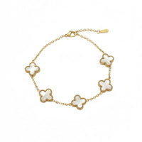 18K Gold Plated Clover Motif Bracelet - RACHIVA