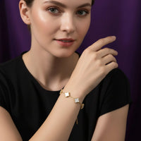 18K Gold Plated Clover Motif Bracelet - RACHIVA