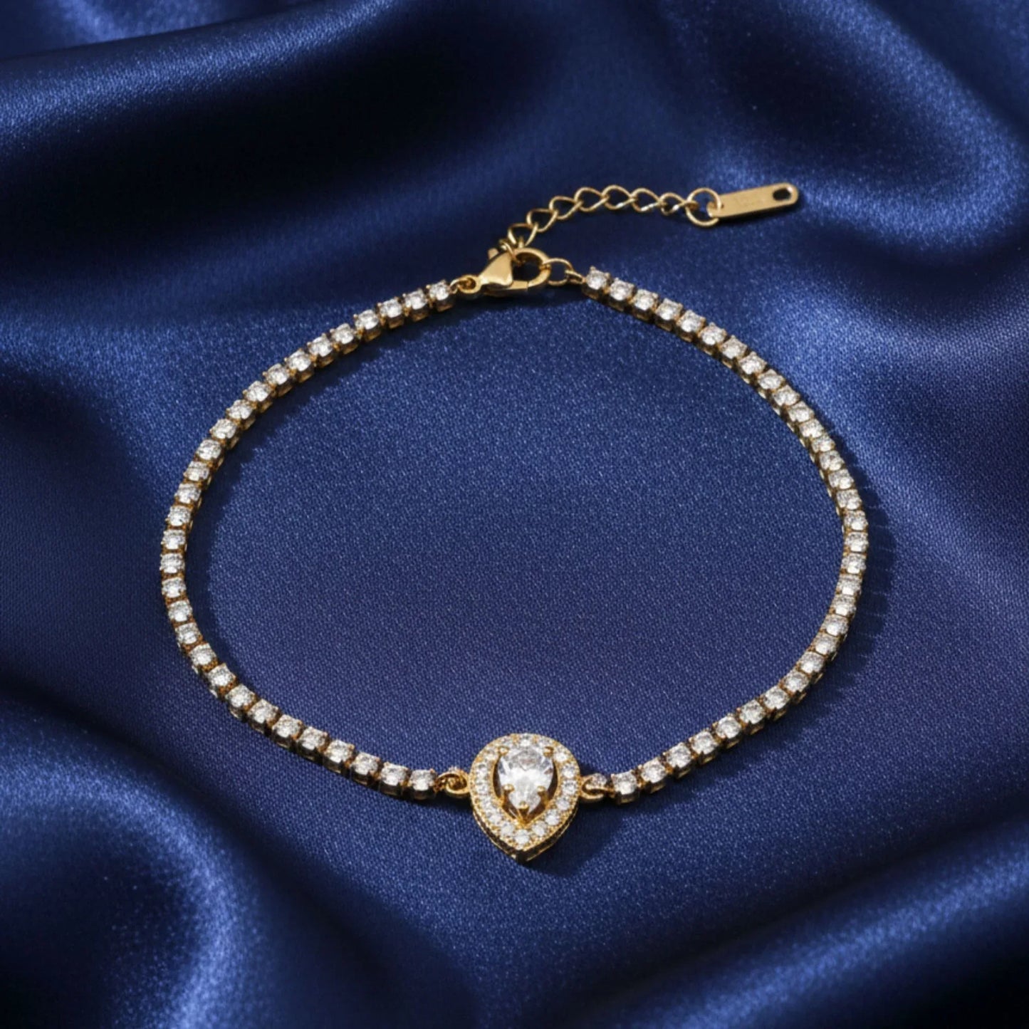 18K Gold Plated Teardrop CZ Bracelet - RACHIVA