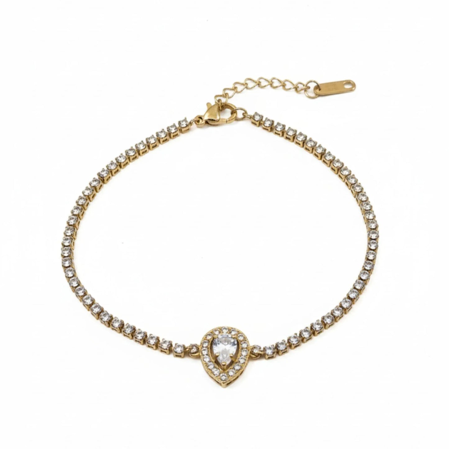 18K Gold Plated Teardrop CZ Bracelet - RACHIVA