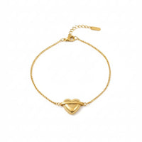 18K Gold Plated Heart Centre Chain Bracelet - RACHIVA