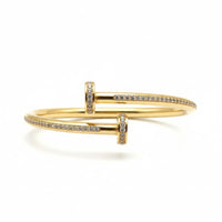 18K Gold Plated Nail CZ Cuff Bracelet - RACHIVA
