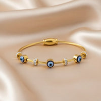 18K Gold Plated Evil Eye Cable Bracelet - RACHIVA