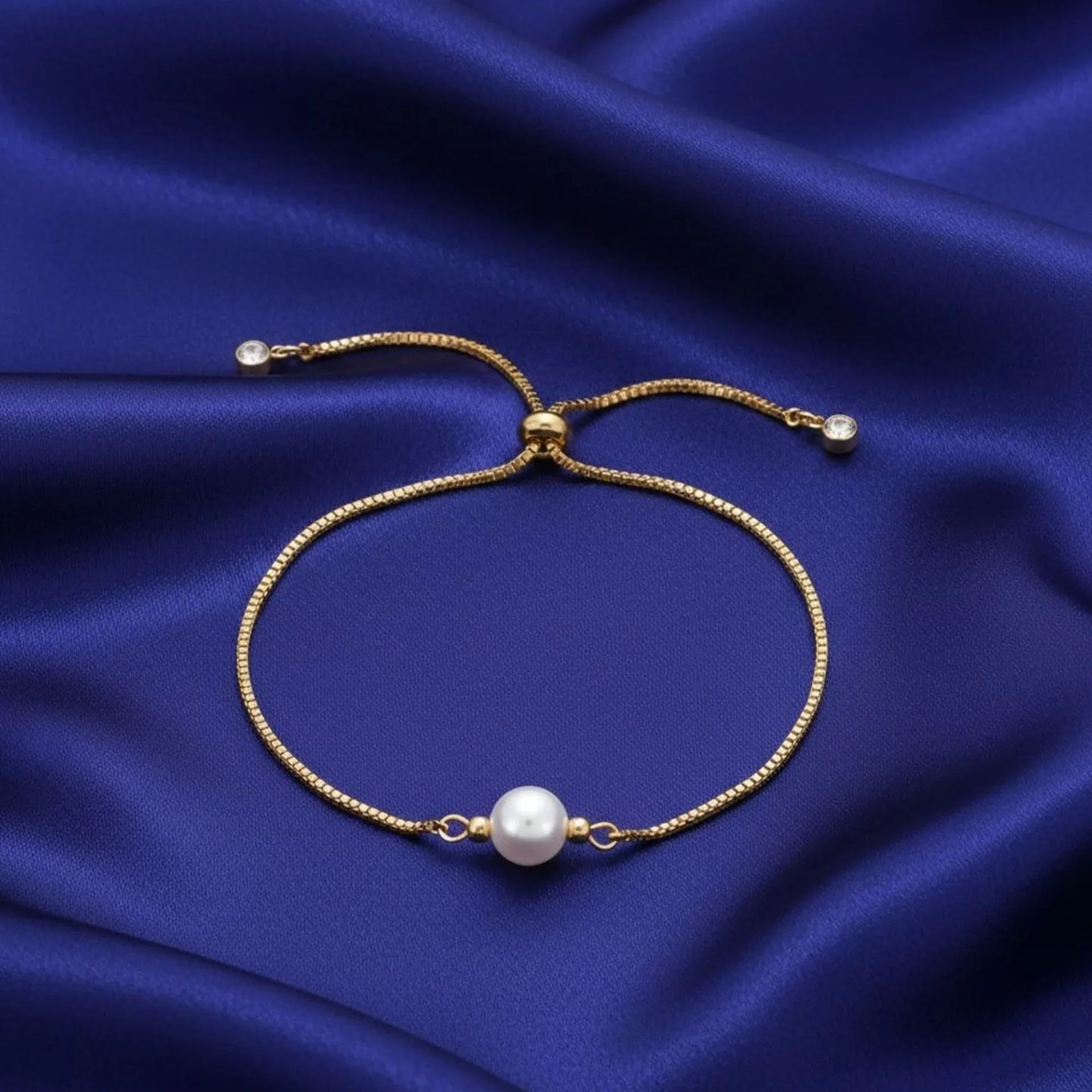 18K Gold Plated Pearl Slider Bracelet - RACHIVA