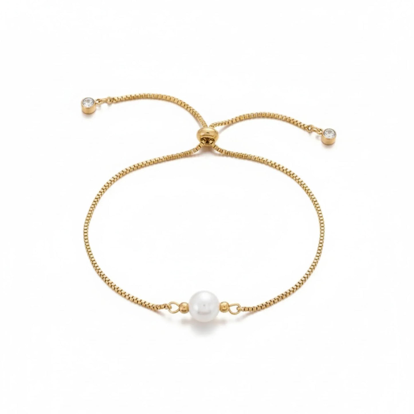 18K Gold Plated Pearl Slider Bracelet - RACHIVA