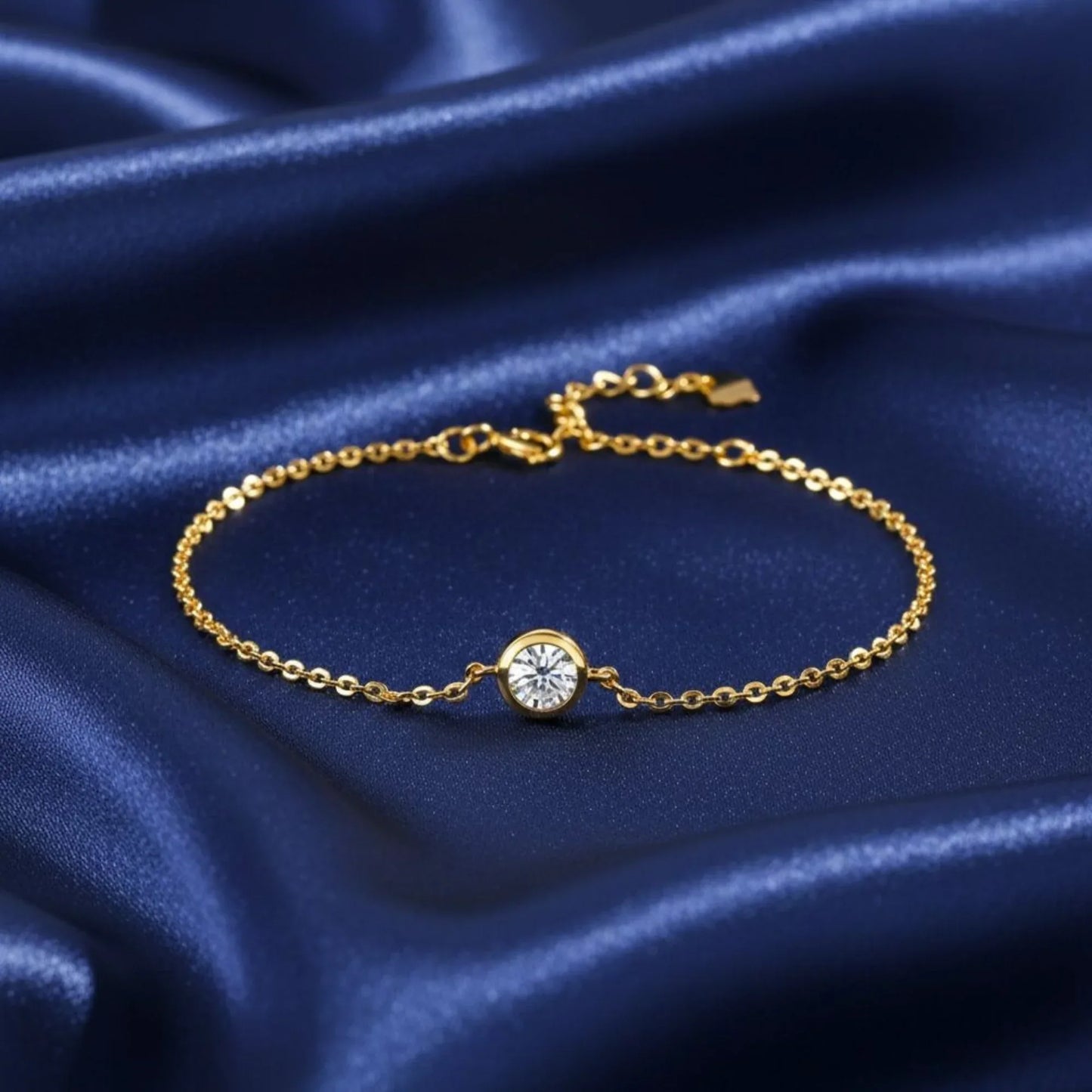 18K Gold Plated Bezel Zircon Bracelet - RACHIVA
