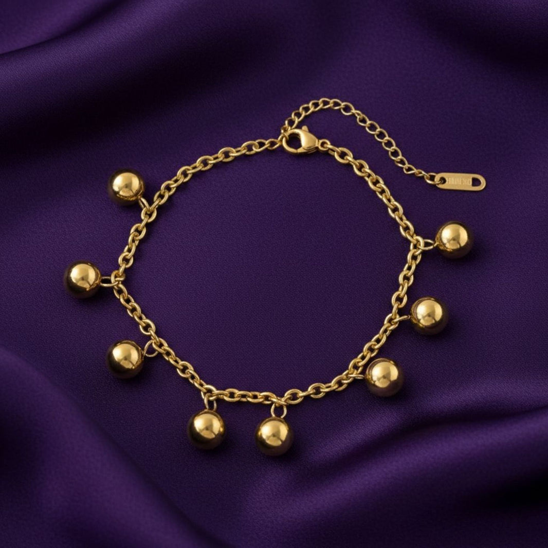 18K Gold Plated Ball Charm Bracelet