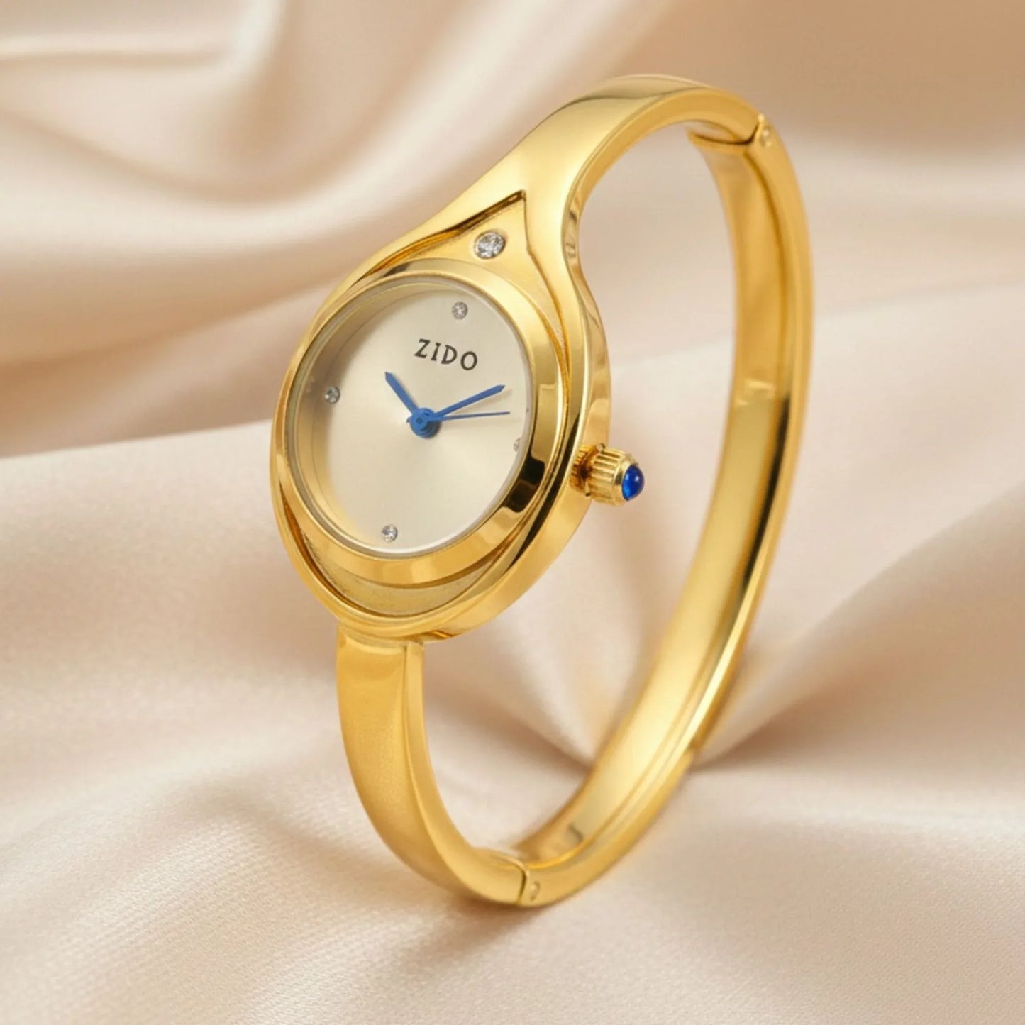 18K Gold Plated Minimal Oval Bangle Watch - RACHIVA
