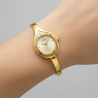 18K Gold Plated Minimal Oval Bangle Watch - RACHIVA