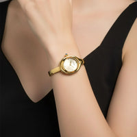18K Gold Plated Minimal Oval Bangle Watch - RACHIVA