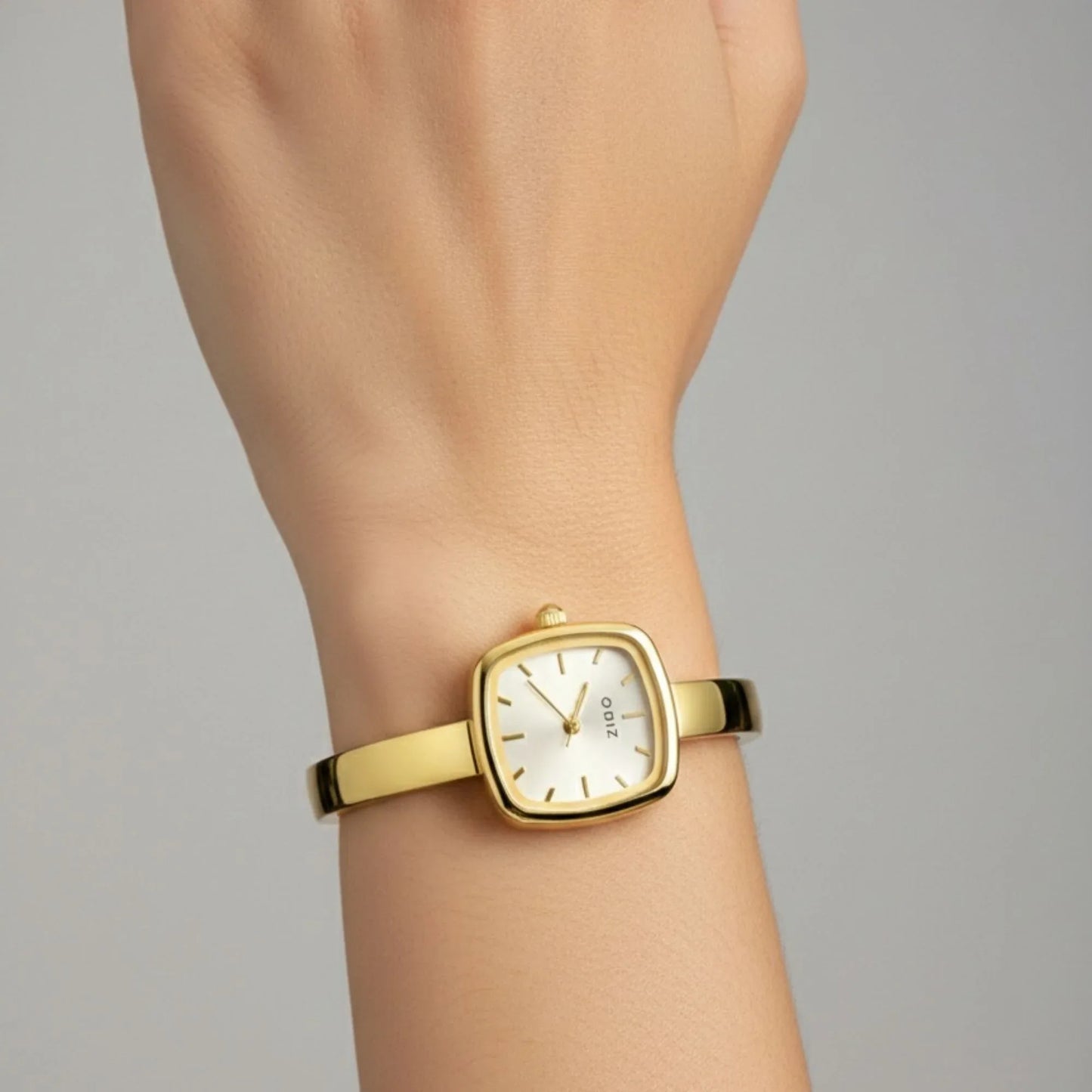 18K Gold Plated Square Bangle Watch - RACHIVA