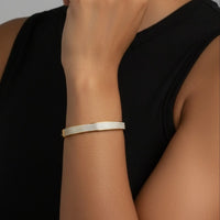 18K Gold Plated Triple Row Zircon Sleek Bangle - RACHIVA