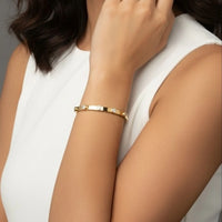 18K Gold Plated Heart Zircon Minimal Bangle - RACHIVA