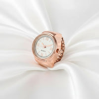 18K Quartz Finger Ring Watch - Rose Gold (Roman Numeral Dial)