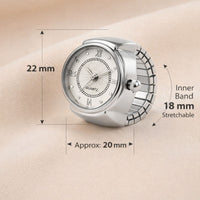 18K Quartz Finger Ring Watch - Silver (Dot & Roman Dial)