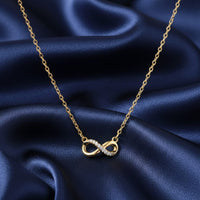 18K Gold Plated Infinity CZ Half-Pavé Pendant Necklace