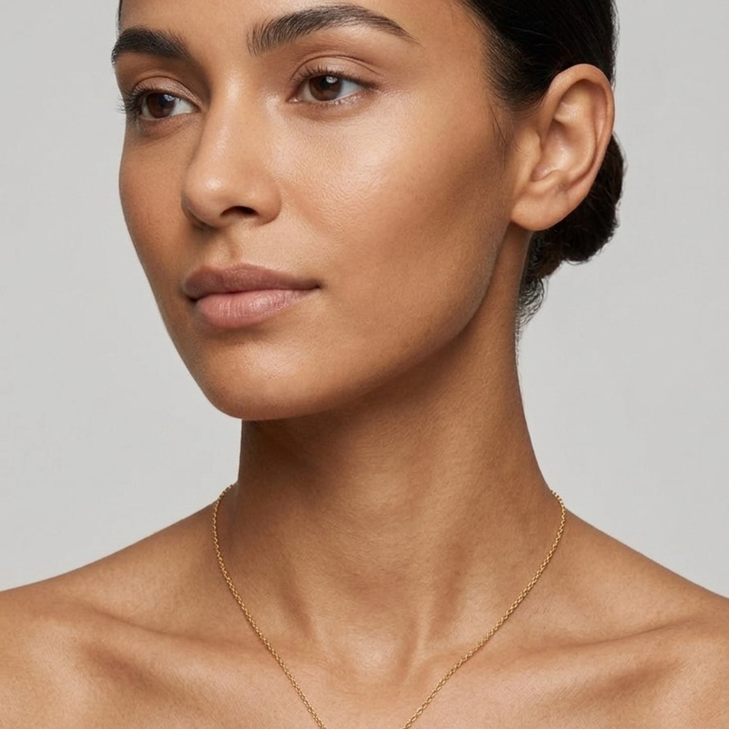 18K Gold Plated Infinity Pink CZ Solitaire Pendant Necklace