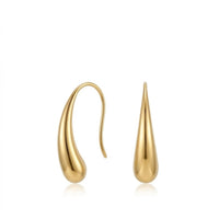 18K Gold Plated Elongated Teardrop Hook Drop Earrings