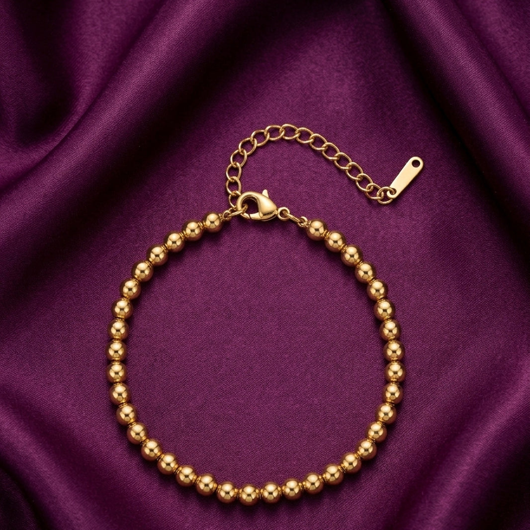18K Gold Plated Ball Bead Chain Bracelet