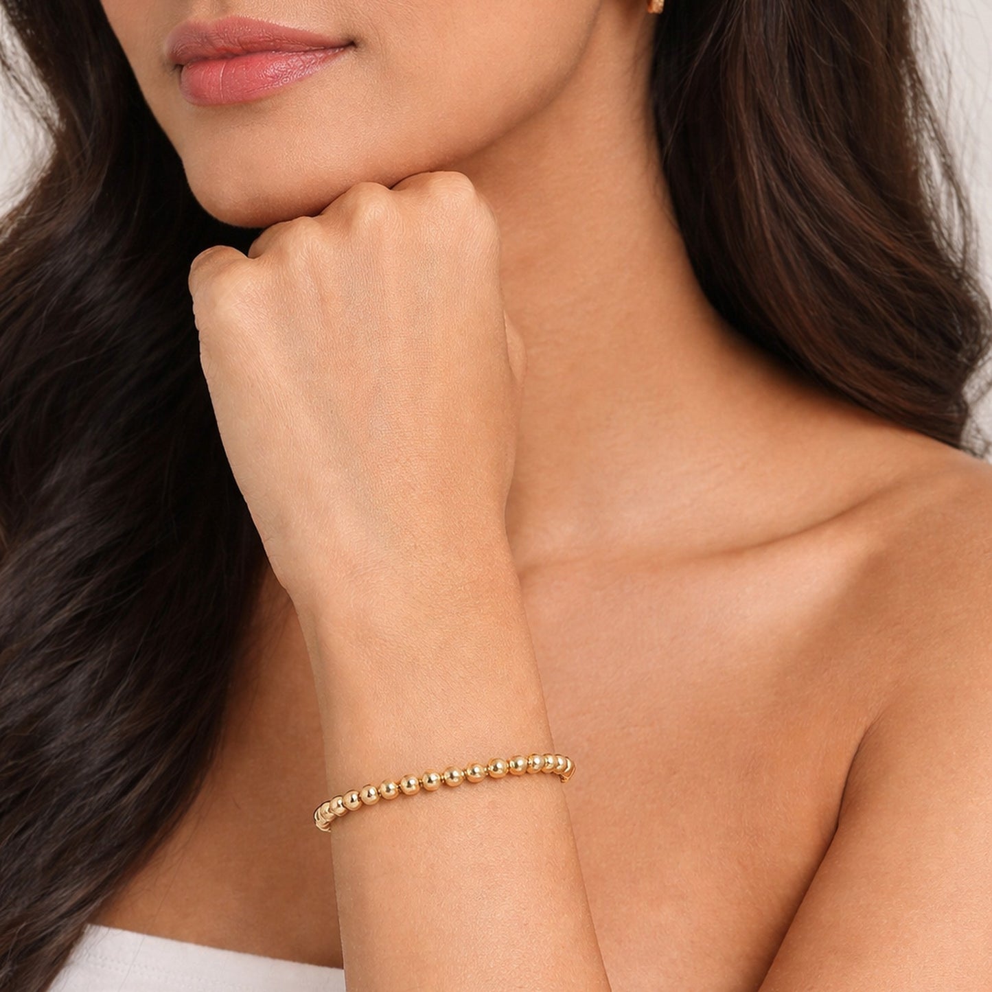 18K Gold Plated Ball Bead Chain Bracelet