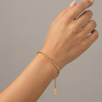 18K Gold Plated Oval Rice Bead Chain Bracelet
