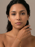 18K Gold Plated Oval Rice Bead Chain Bracelet