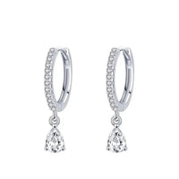 925 Sterling Silver Cushion CZ Halo Drop Earrings