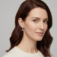 925 Sterling Silver Cushion CZ Halo Drop Earrings