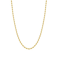 18K Gold Plated Textured Oval Rice Bead Chain Necklace