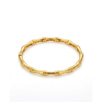 18K Gold Plated Bamboo Link Hinged Bangle Bracelet