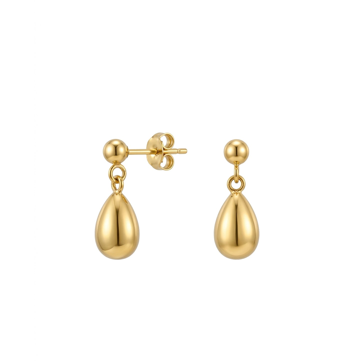18K Gold Plated Teardrop Ball Stud Drop Earrings