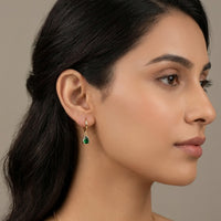 18K Gold Plated Polished Ball Leverback Drop Earrings
