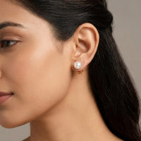 18K Gold Plated Green Heart CZ Huggie Hoop Earrings