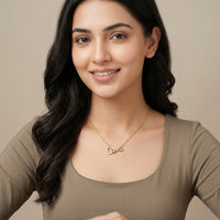 18K Gold Plated CZ Heart & Infinity Interlinked Necklace