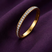 18K Gold Plated Dual Heart Open Ring with CZ Pave