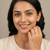18K Gold Plated Ultra-Thin Single CZ Accent Stacking Ring - Size 7