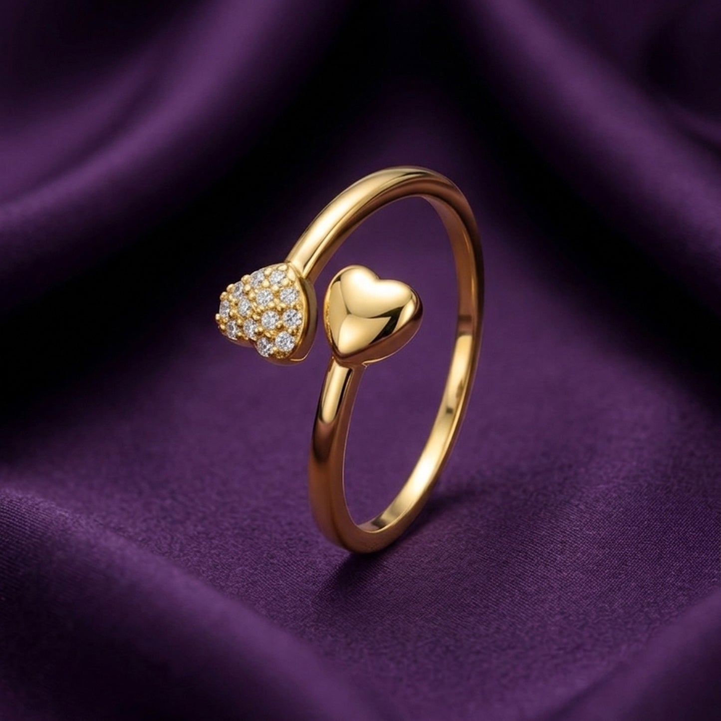 18K Gold Plated Matte Frosted Textured Band Ring - Size 6