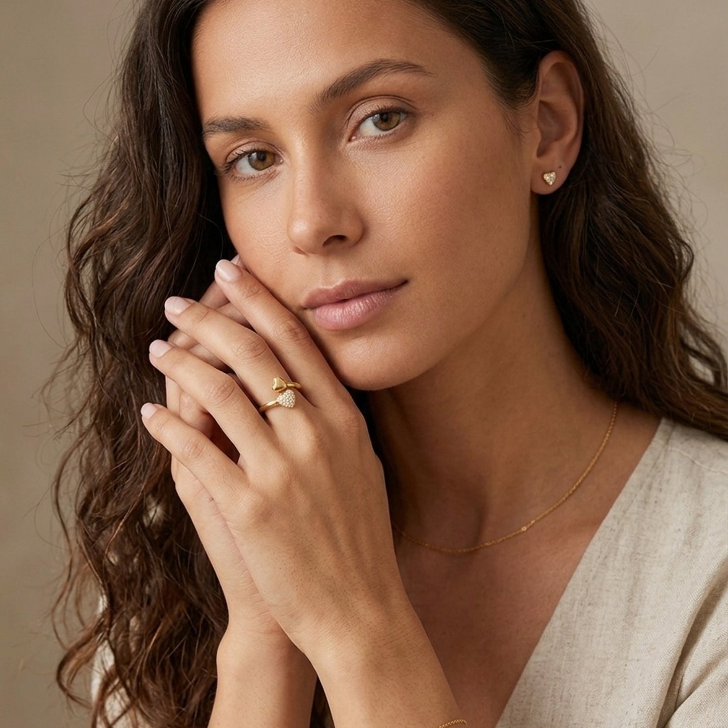18K Gold Plated Matte Frosted Textured Band Ring - Size 6