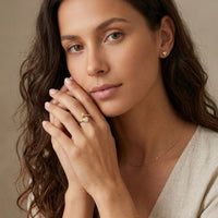 18K Gold Plated Matte Frosted Textured Band Ring - Size 6