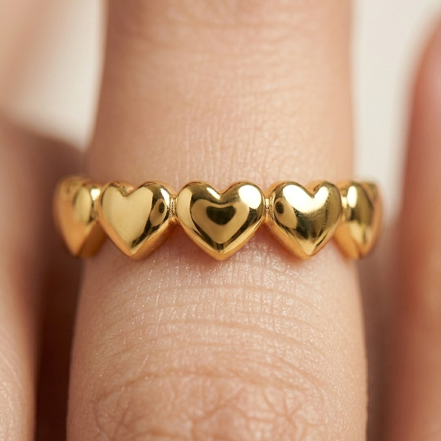 18K Gold Plated Matte Frosted Textured Band Ring - Size 7