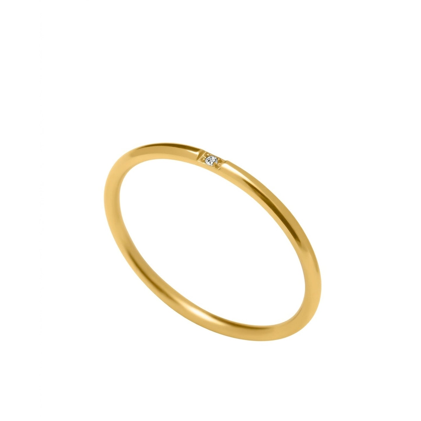 18K Gold Plated Polished Dome Band Ring - Size 6