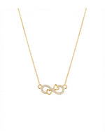 Rachiva 18K Gold Plated Infinity Dual Heart Zircon Necklace