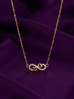 Rachiva 18K Gold Plated Infinity Dual Heart Zircon Necklace