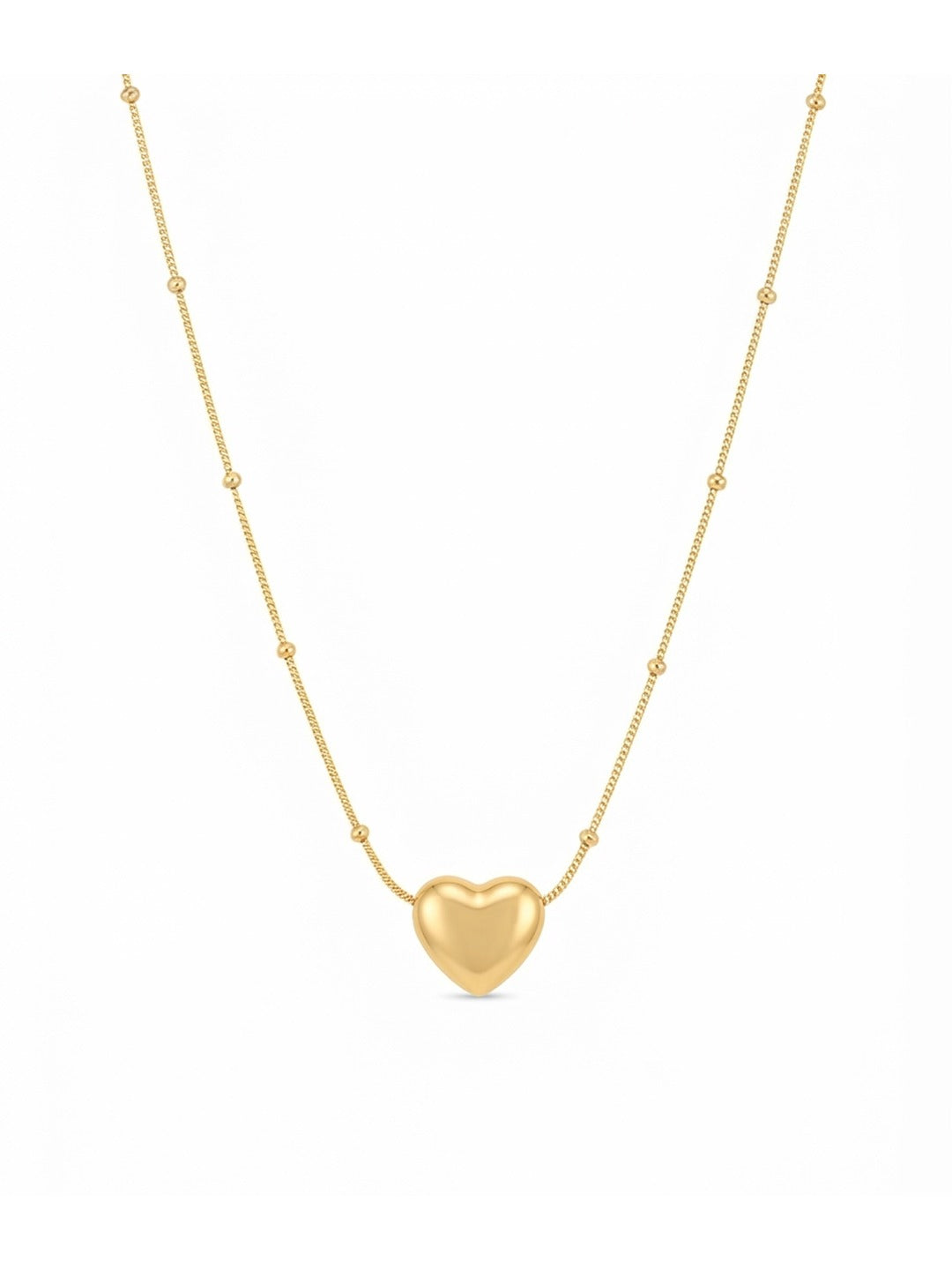 Rachiva 18K Gold Plated Minimal Heart Beaded Necklace