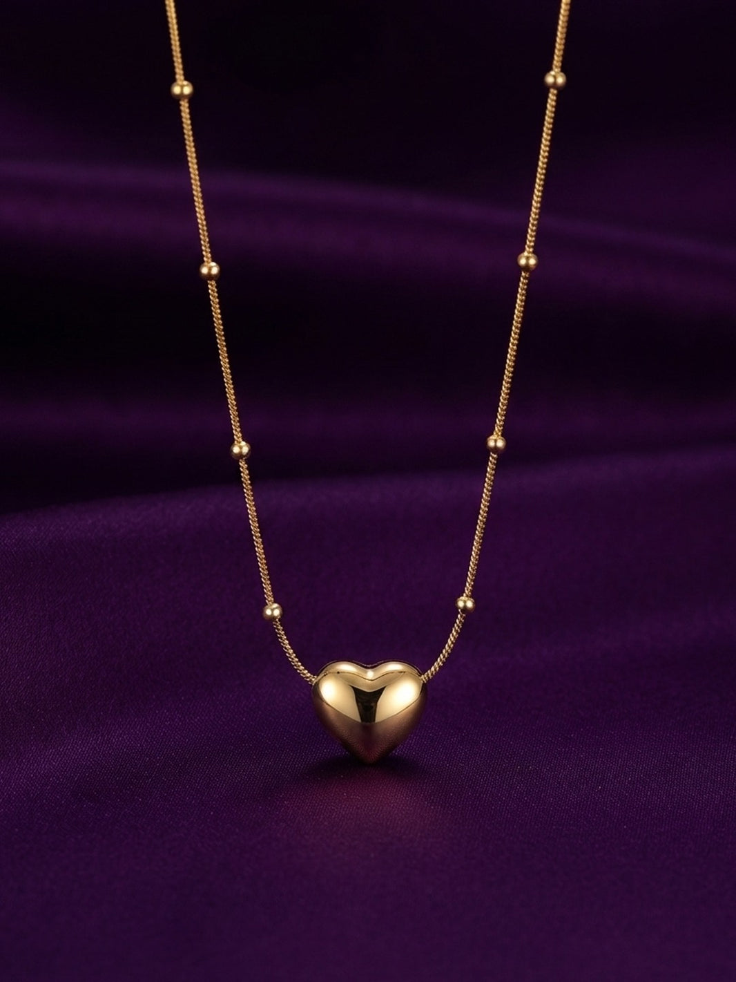 Rachiva 18K Gold Plated Minimal Heart Beaded Necklace