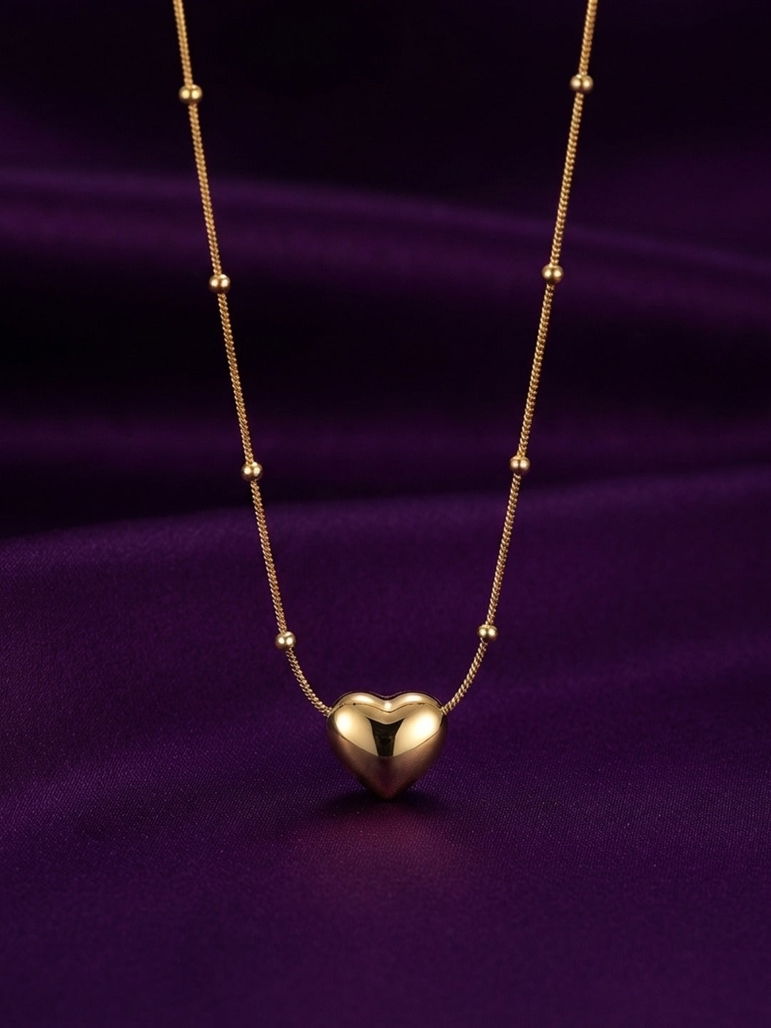Rachiva 18K Gold Plated Minimal Heart Beaded Necklace